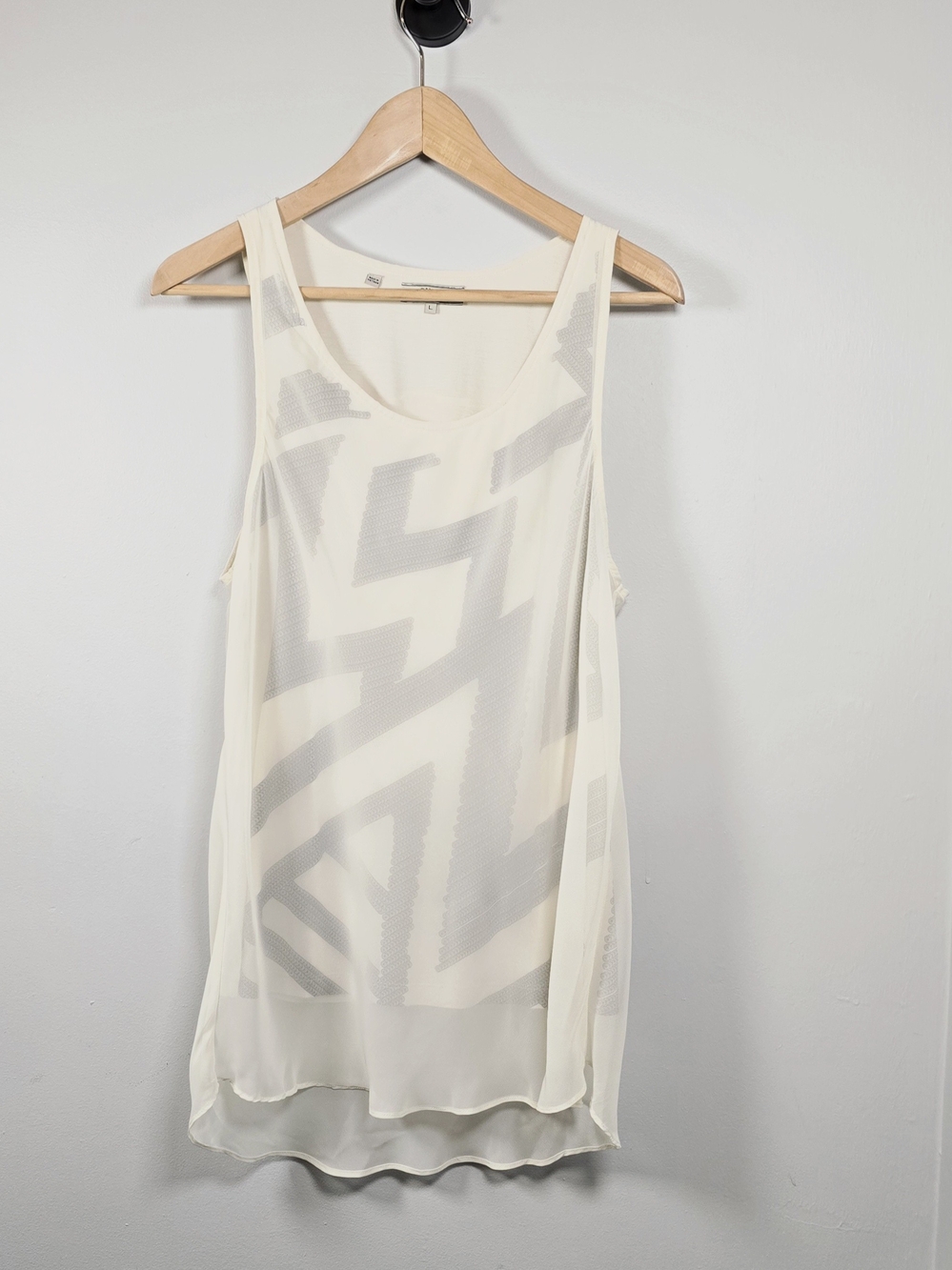 Sheer Ivory Sleeveless Tank Top